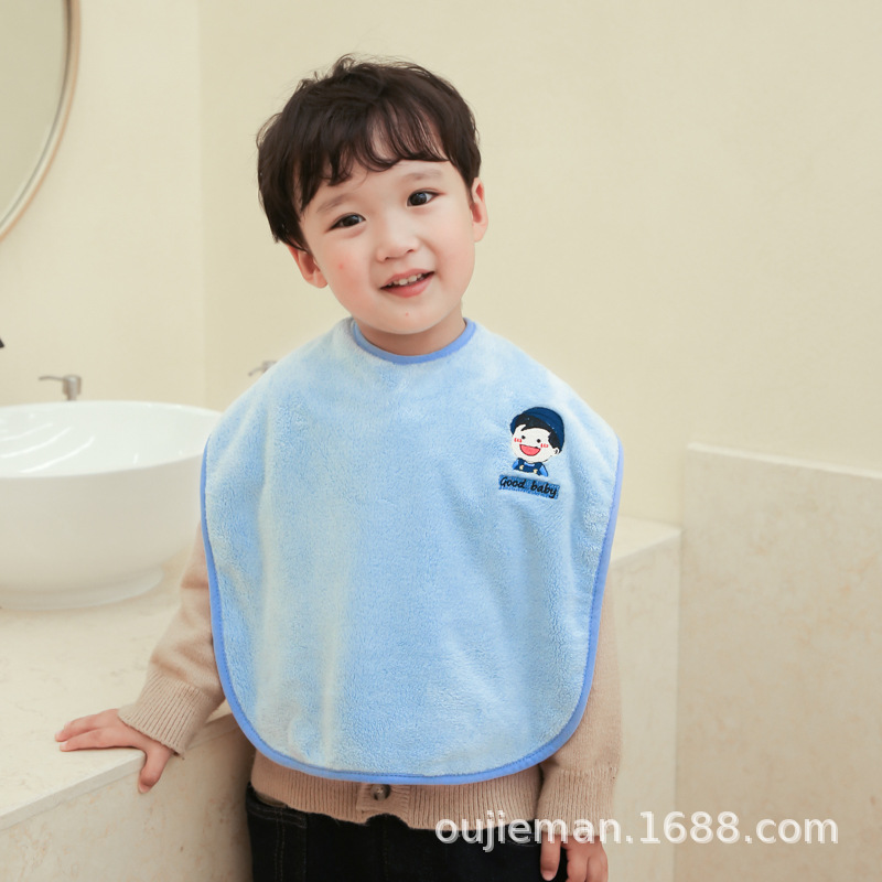 Children's Towel Washcloth Bib Coral Fleece Baby Waterproof Face Wipe Drool Bib Absorbent
