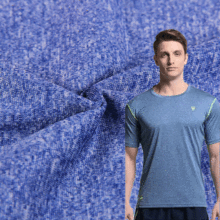 现货全涤阳离子面料140克速干功能性运动T恤吸湿排汗纬编针织布料