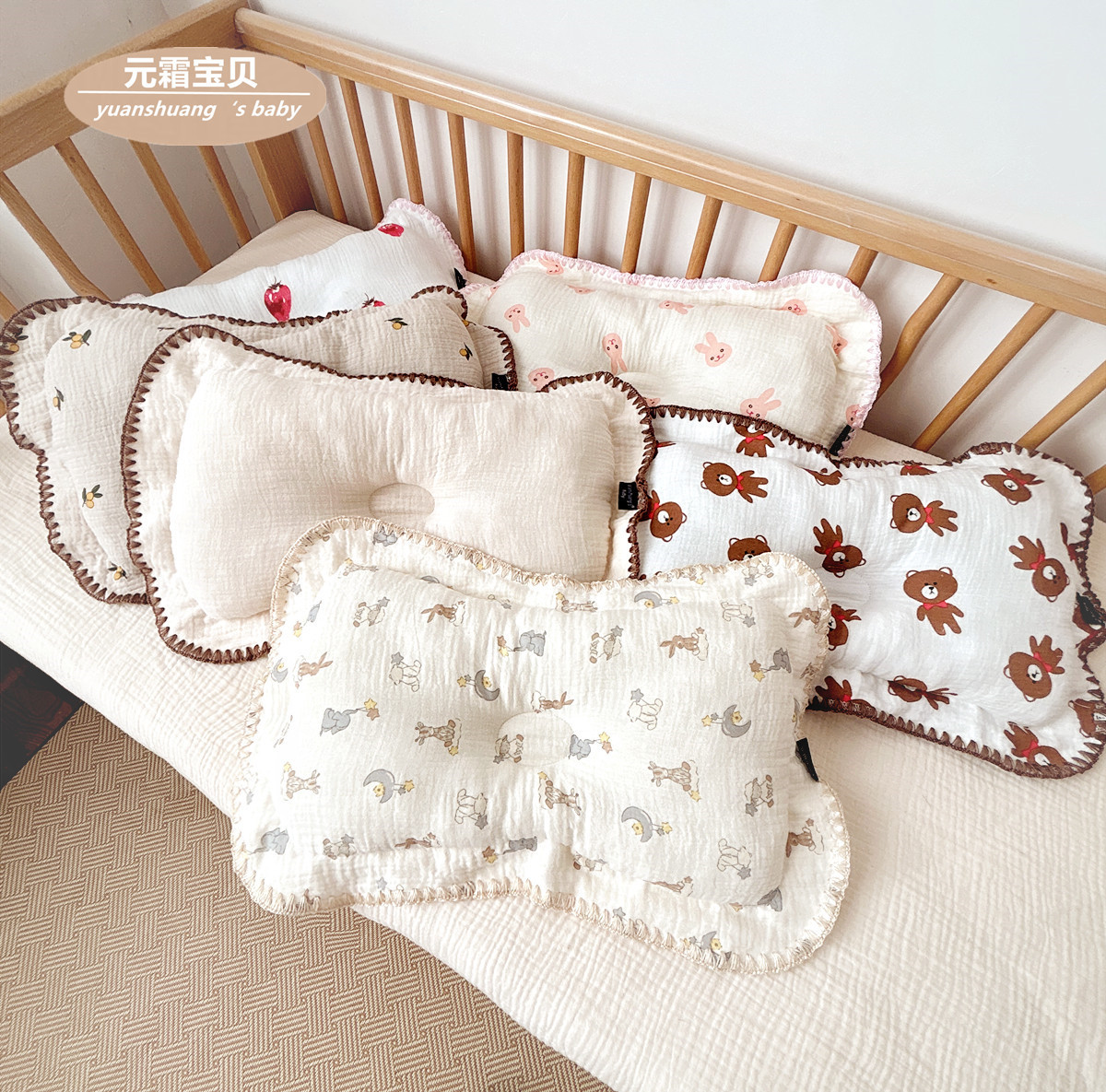 Gauze cotton children's breathable pillow for new born