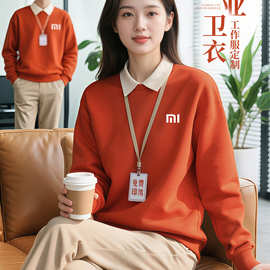 拼色卫衣定工作服印logo秋冬季新款企业团体翻领长袖班服文化衫
