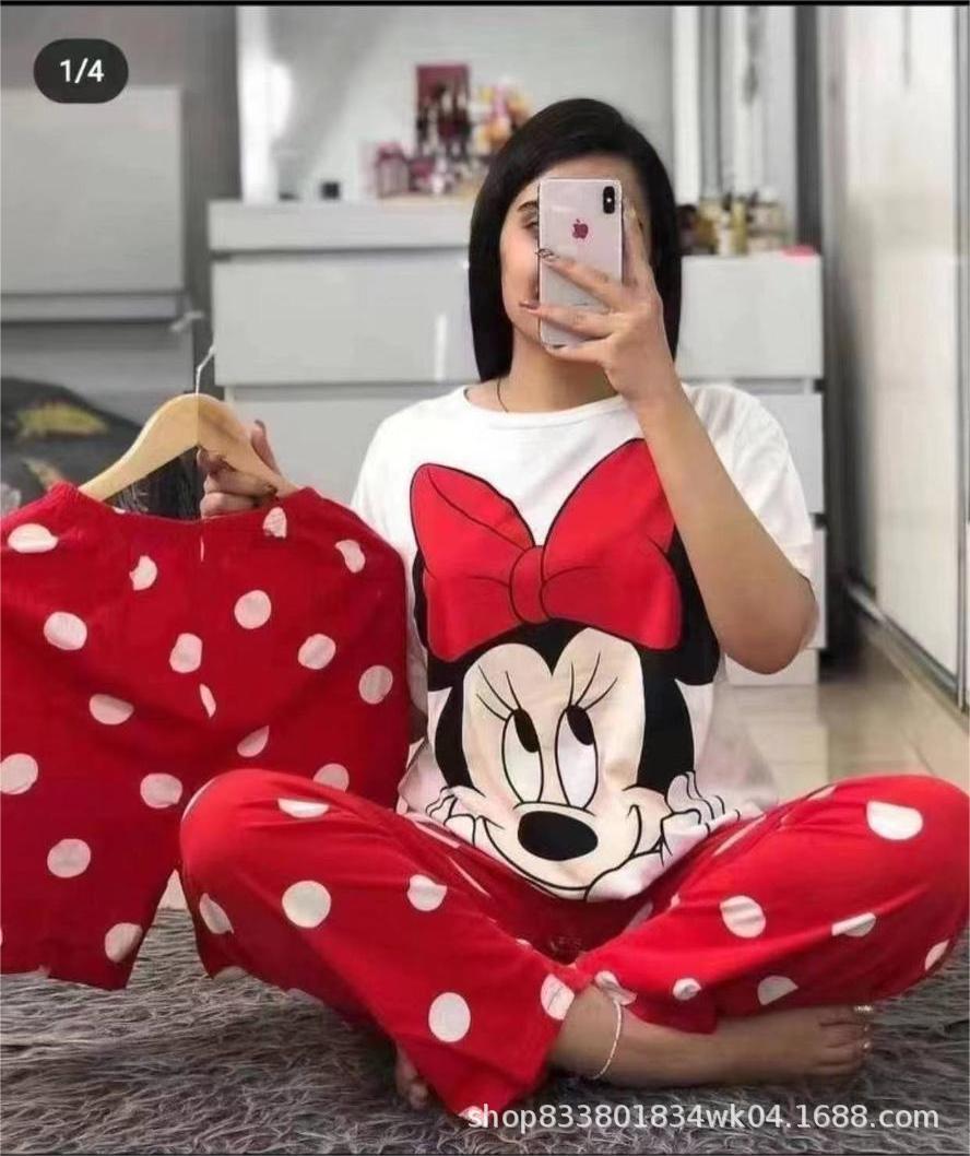 Pijamas transfronterizos de leche de verano pantalones de manga corta tres piezas de dibujos animados lindos ropa de hogar de comercio exterior de labu