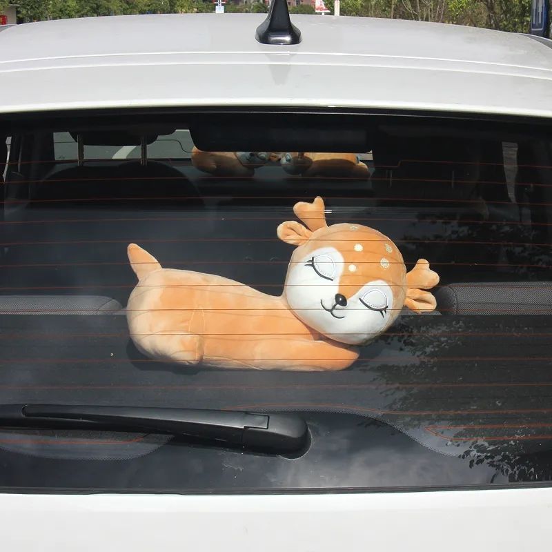 车载摆件一路平安鹿竹炭包公仔汽车后窗摆件新车除除异味碳包其他