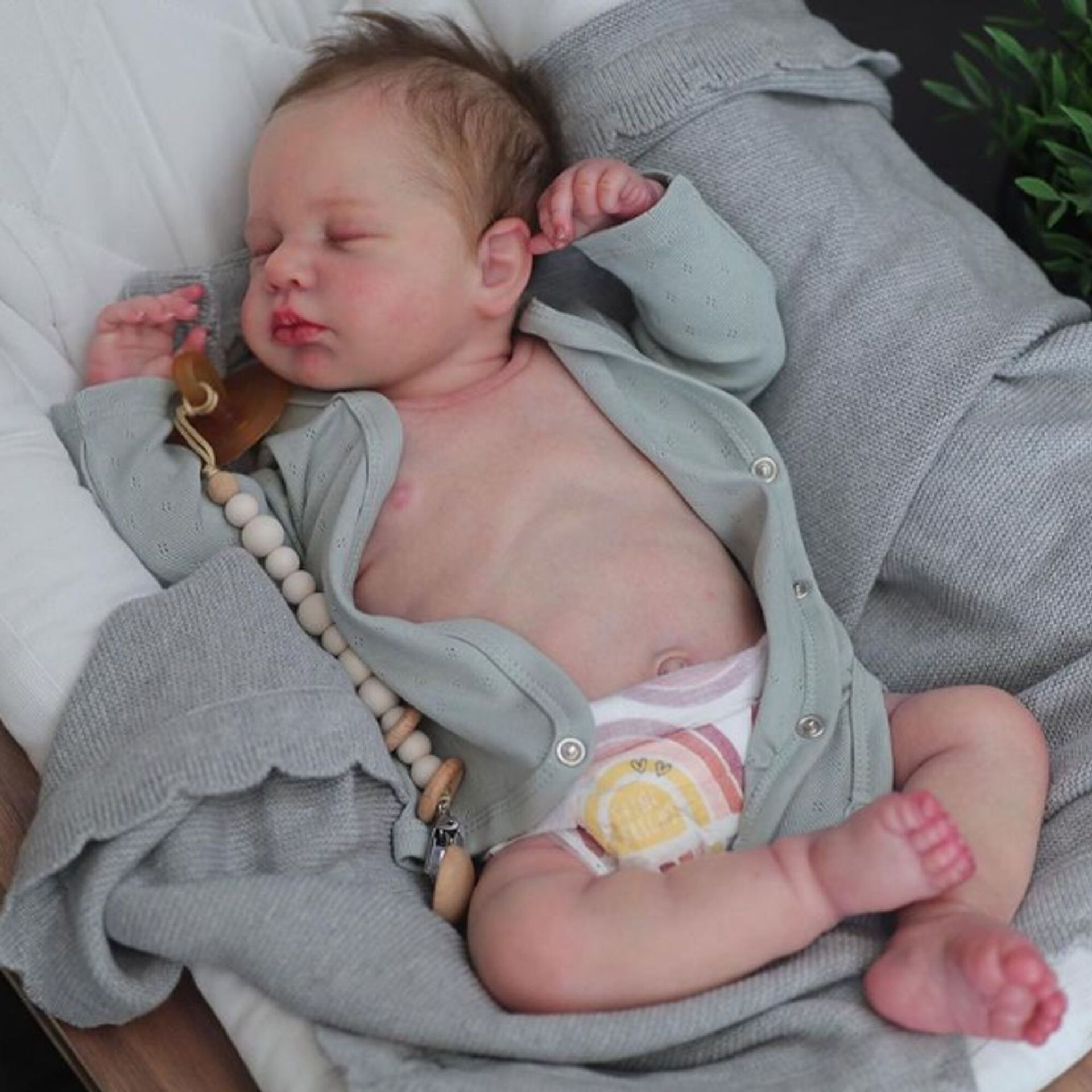 Muñeca Reborn Loulou de 19 Pulgadas, Realista, para Bebés, Suministro de Comercio Electrónico Transfronterizo de Amazon, Dropshipping