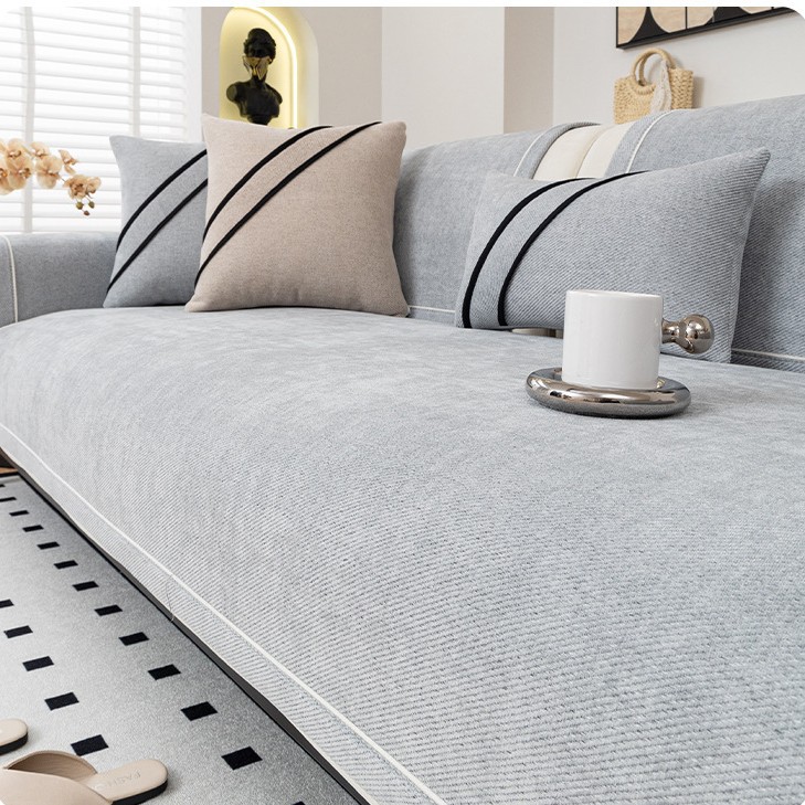 2025 nuevo cojín de sofá de lujo ligero de alta calidad, cojín antideslizante de Schneider, cuatro estaciones de sofá recto universal