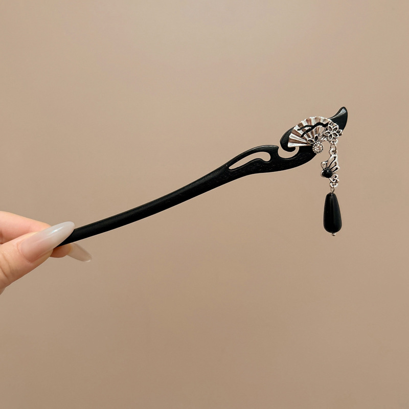 Nueva horquilla china, estilo antiguo femenino, cheongsam, accesorios para el cabello, horquilla de madera en la parte posterior de la cabeza, tocado de horquilla de todo fósforo con sentido avanzado