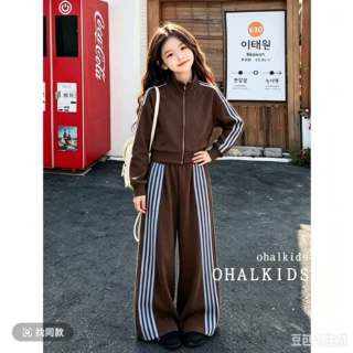 女童套装秋装2026新款洋气儿童休闲运动大童外套春秋款韩版两件套