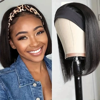 欧美假发headband bob wig波波冰丝绷带假发真人发头套human hair