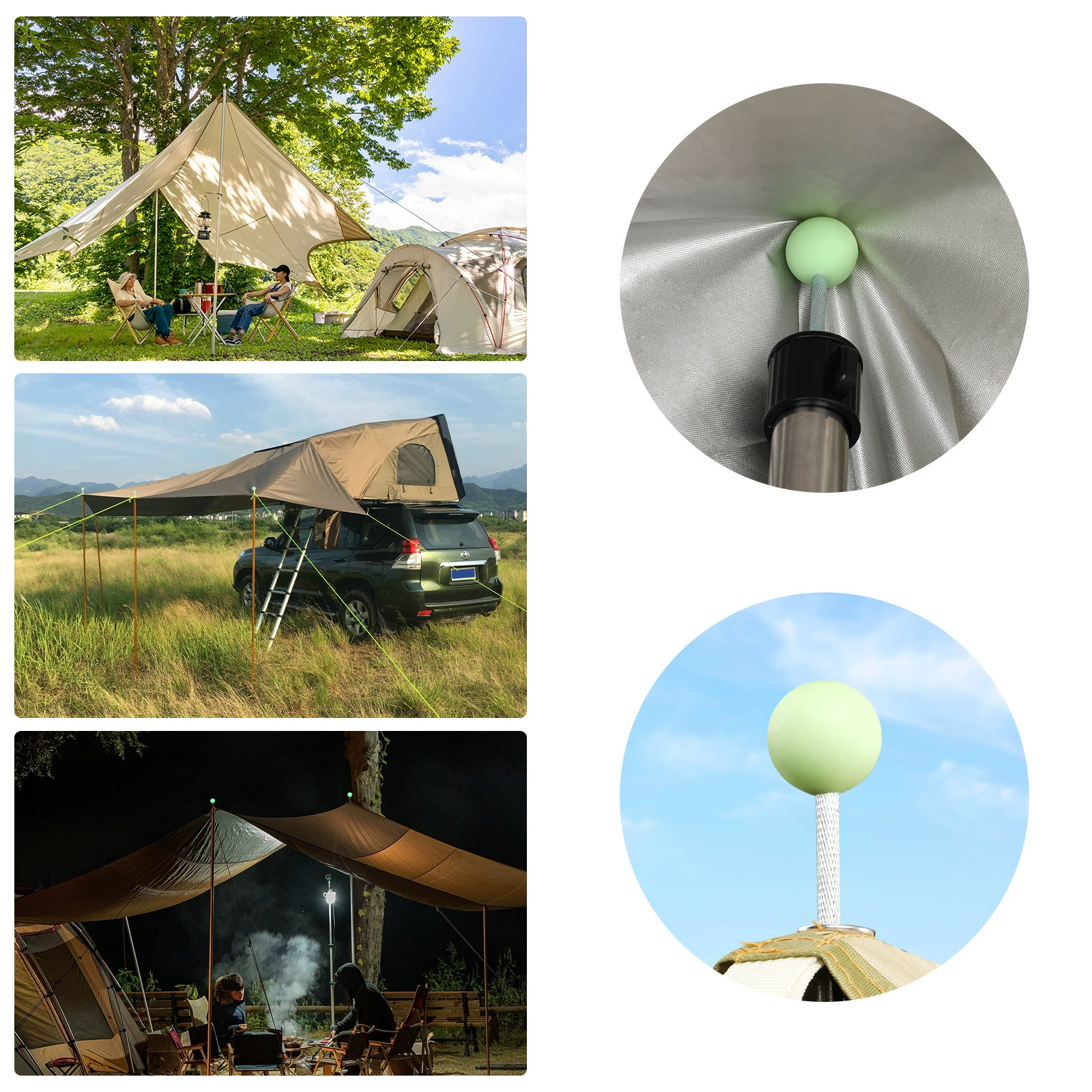 Travel canopy for camping, glowing silicone safe protective tent