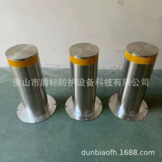 盾标防护全自动升降柱不锈钢液压升缩桩幼儿园学校门口电动防撞柱