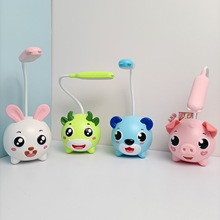 创意LED简易灯头含梳子镜子卡通学生儿童小夜小台灯USB充电礼品