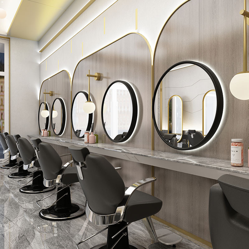Barbería de moda simple espejo salón de corte de peluquería espejo red especial escaldado espejo de maquillaje de belleza tabla de espejo de peluquería