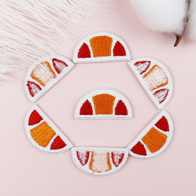 水果西柚小清新可爱刺绣布贴工厂情侣款卡通刺绣布贴手缝补丁贴