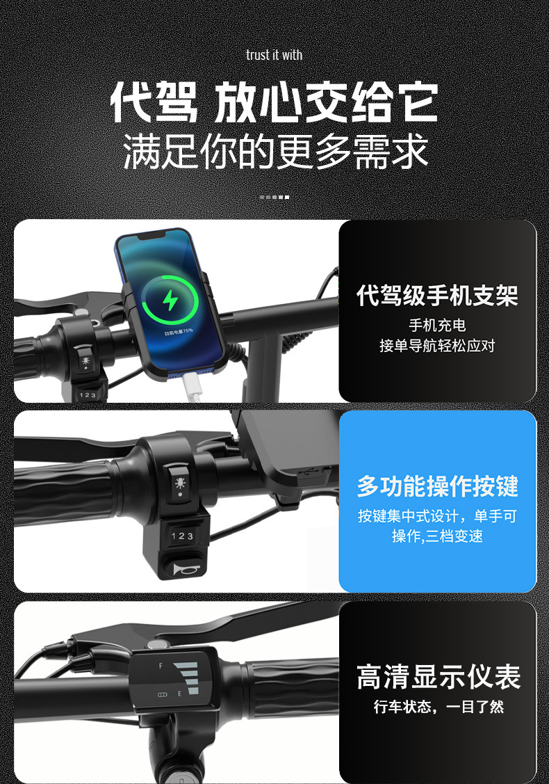 Source Factory Chainless Folding Electric Bicycle Aluminum Alloy Lightweight Small Electric Two-Wheeler
