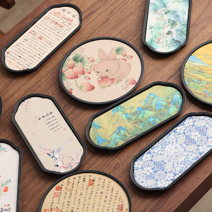Quick-Drying Water-Absorbing Tea Tray Chinese Style Tea Tray Tea Room Tea Set One Person Tea Table Small Dry Bubble Tray Tea Sea Draining Pot Holder