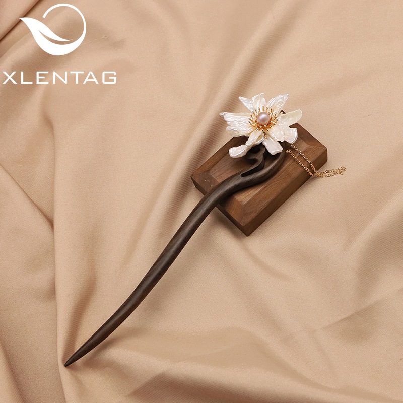 Natural perla horquilla hailanbao barroco doble capa flor paso sacudida hanfu tocado borla accesorios para el cabello al por mayor