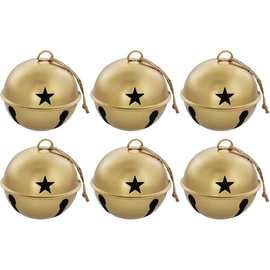 圣诞大铃铛金属圆铃铁艺家居装饰挂件银色三星铃铛圣诞树挂饰铁铃