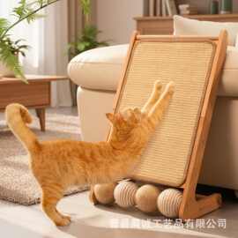 实木剑麻猫抓板L型立式猫抓垫猫抓板磨爪板沙发角落猫爬架猫刮板