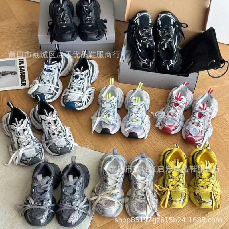 Putian High Version Paris Tenth Generation Distressed XXXL Mesh Lace-Up Thick-Soled Men's and Women's Shoes Family Couple Dad Shoes