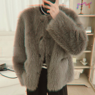 Leather Jacket Men's Mao Mao Sense Faux Fur Winter Korean Style Niche Light Luxury Eco-Friendly Leather Jacket Handsome Trendy