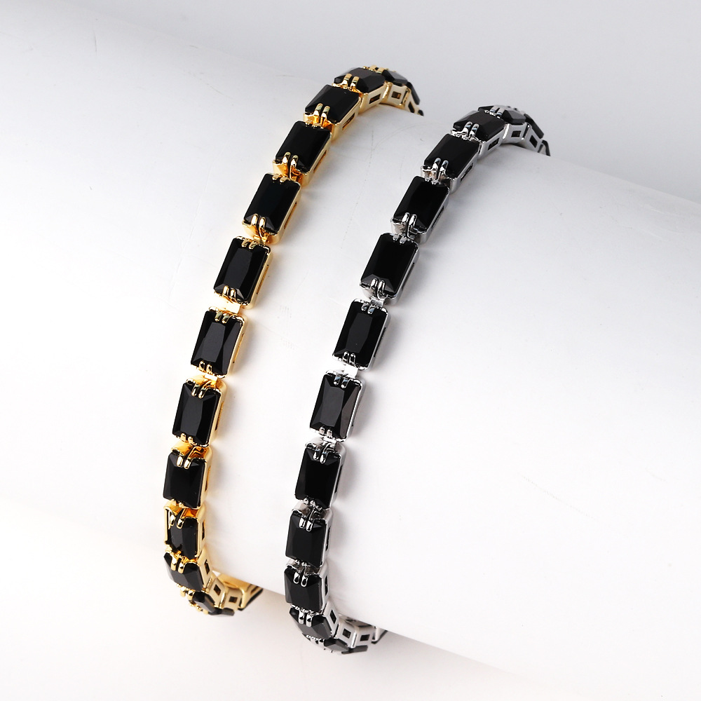 Geometric Pattern Copper Inlay Geometric Zircon Bracelets