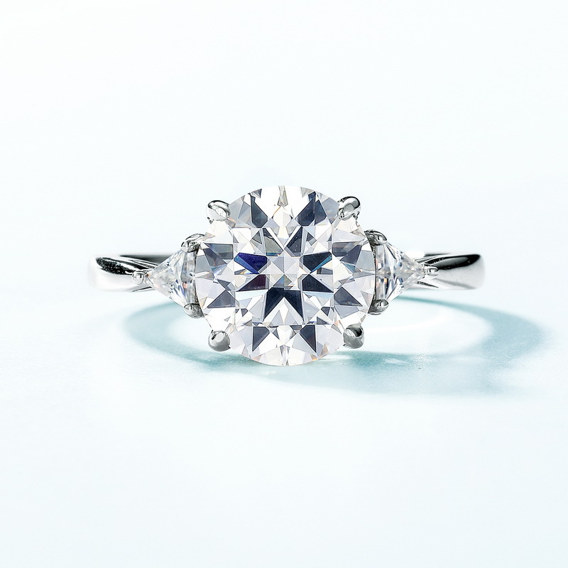 925 Sterling Silver Material Moissanite 925 Sterling Silver Rings GRA Certificate Geometric Rings