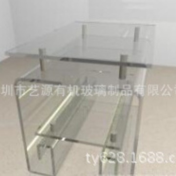 深圳艺源厂 加工制作亚克力折弯热弯方形书桌 体闲方桌压克力