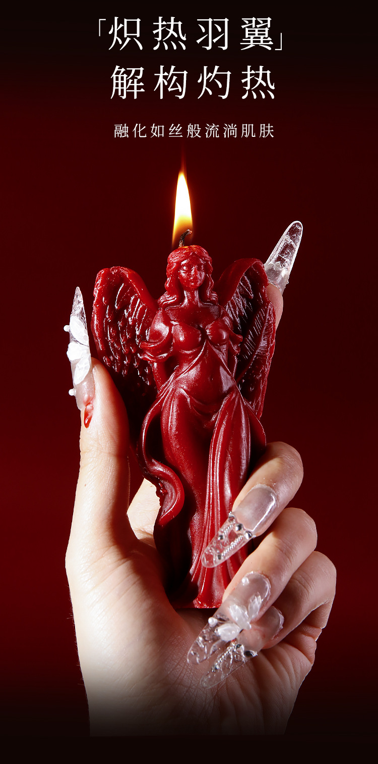 Low-Temperature Massage Candle Gilt Dripping Wax Soy Wax Red Adult Sensory Accessory — detail image 26