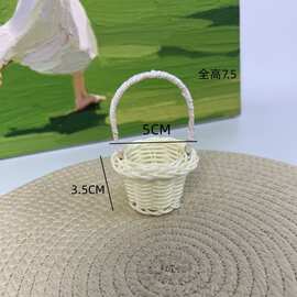 仿藤芒编迷你提篮壁挂提篮玩具饰品辅料摄影道具收纳装饰