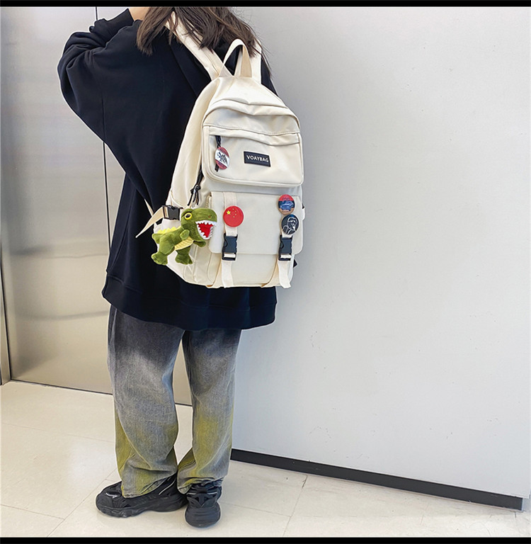 Schoolbag Female Korean Harajuku Ulzzang High School Student Backpack Junior High School Student Large Capacity College Style Ins Backpack display picture 48