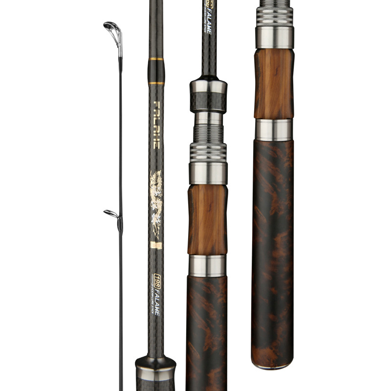 Caña deslizante de carretera de carbono Zhenyi especial para caña deslizante flotante de carretera de madera maciza agarre de anillo de guía grande equipo de pesca de caña deslizante de carretera ultraligera