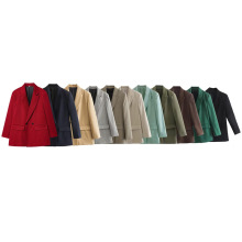 外贸2025秋季新款欧美风女装休闲宽松设计感长袖西装外套2753122