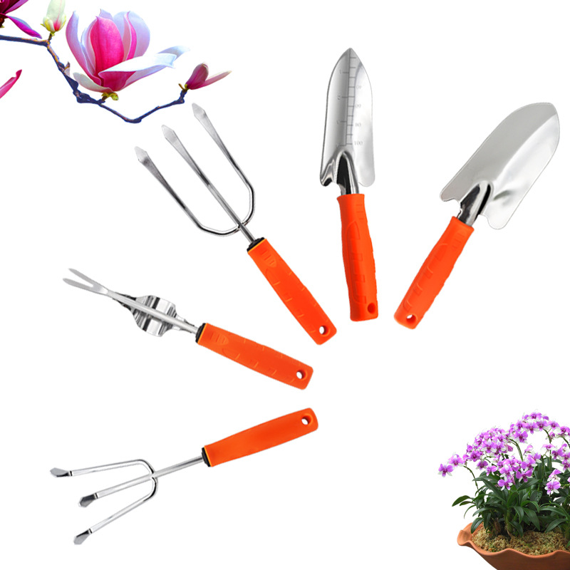 亚马逊修剪机户外园林工具花园铲修枝剪不锈钢5件套装现货批发