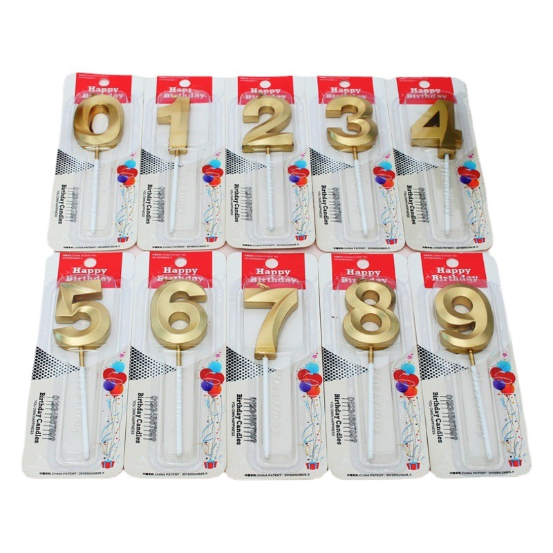 Vela digital ópera 0-9 oro libre de humo creativo tridimensional diamante plug-in fiesta de cumpleaños pastel vela