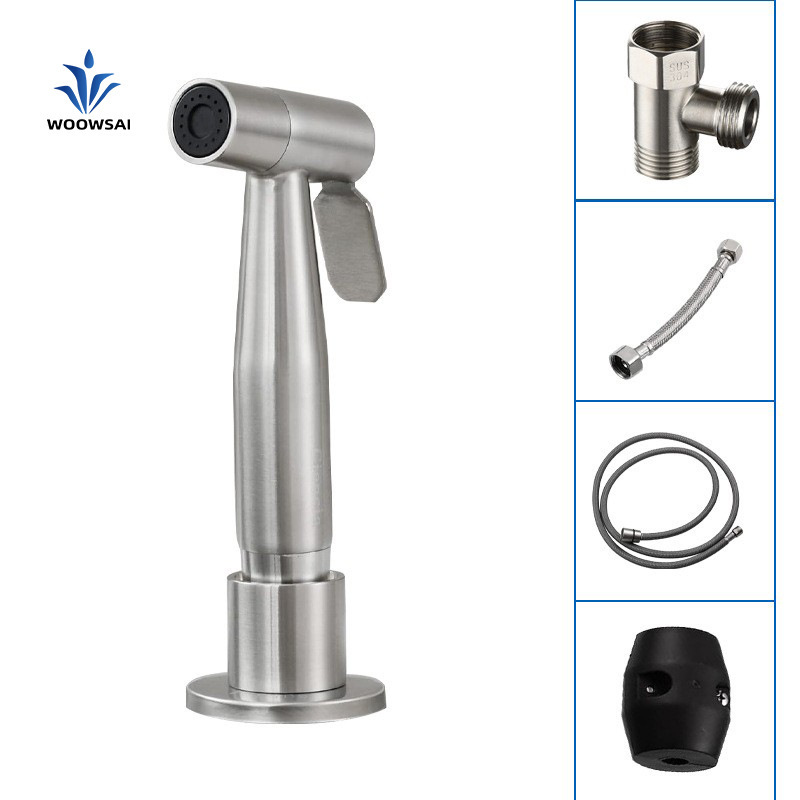 304 Stainless Steel Pressurized Kitchen Sink Spray Gun Faucet Sink Dish Basin Pull-Out Spray Nozzle Rinse Gun Set