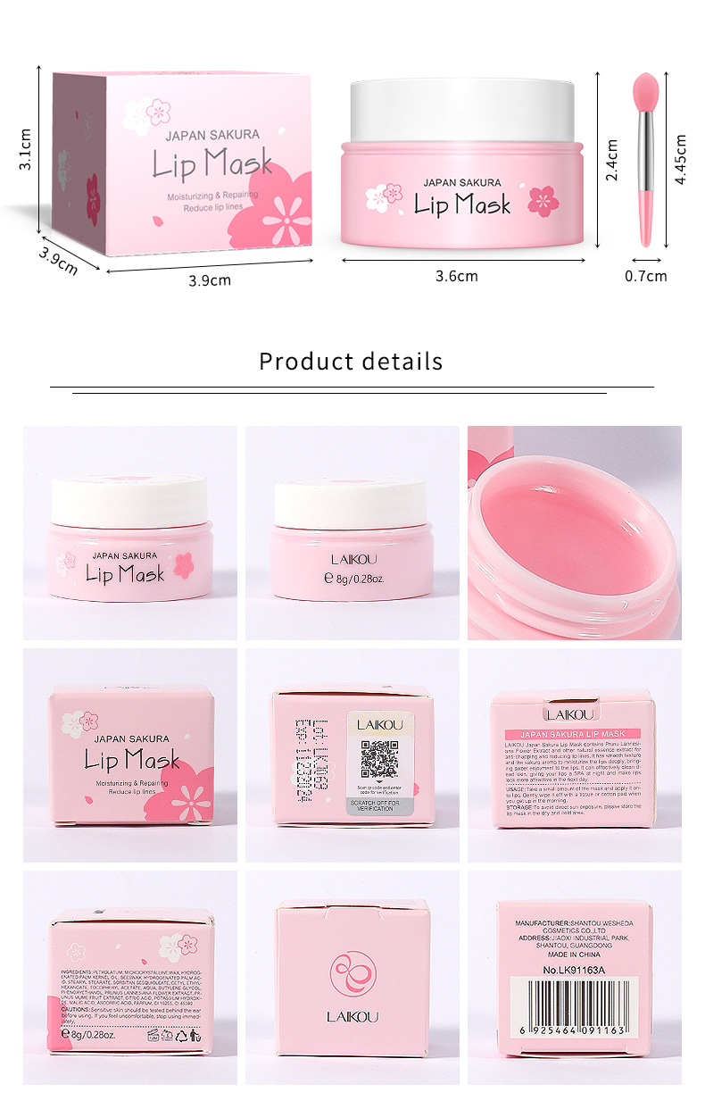 LAIKOU Sakura Lip Mask Application