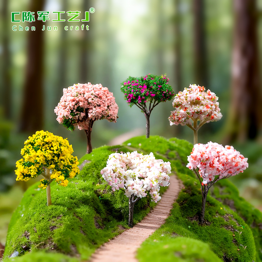 Micro Landscape Artificial Christmas Tree Artificial Flower Cherry Blossom Succulent Zakka Moss Landscaping Decoration Accessories Small Ornaments