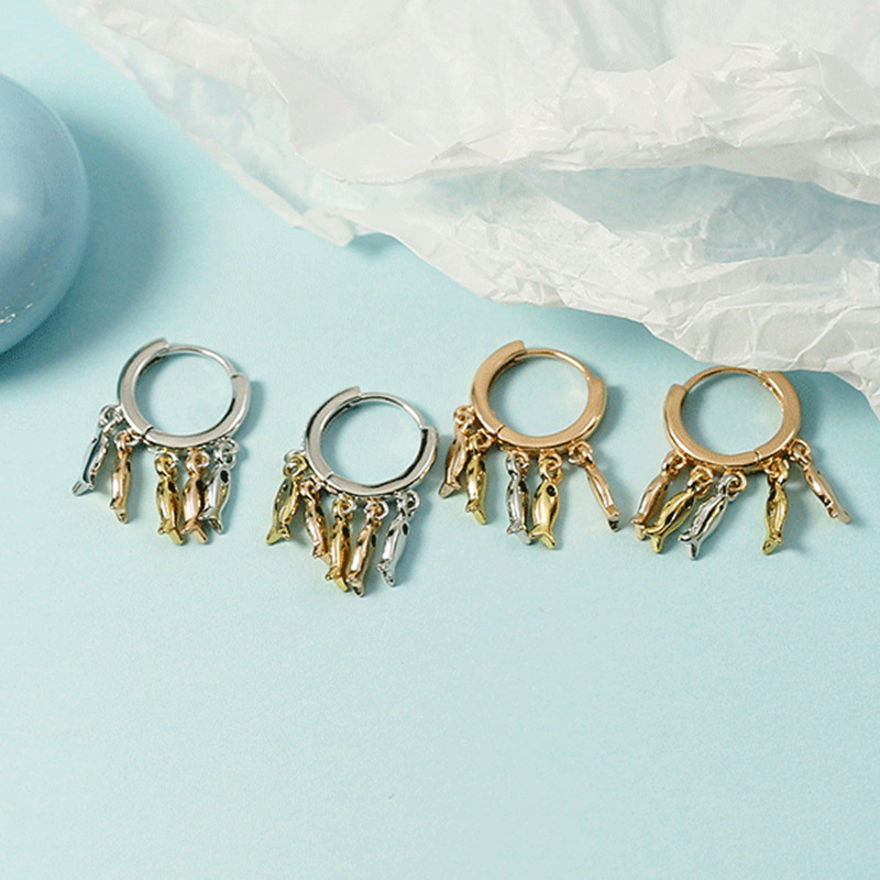 Cute Little Fish Earrings for Women, Fashionable, Simple, Cute, Short Tassel Earrings, Niche Cool Style Earrings