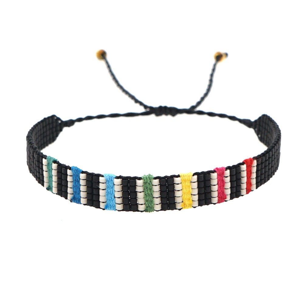 5g Weight No Inlaid Inlay Material Bracelets Classification Anniversary, Business, Travel Occasion Geometric Pattern Unisex Gender Simple Style Style Bohemian Style Beaded Rainbow Bracelet 18
