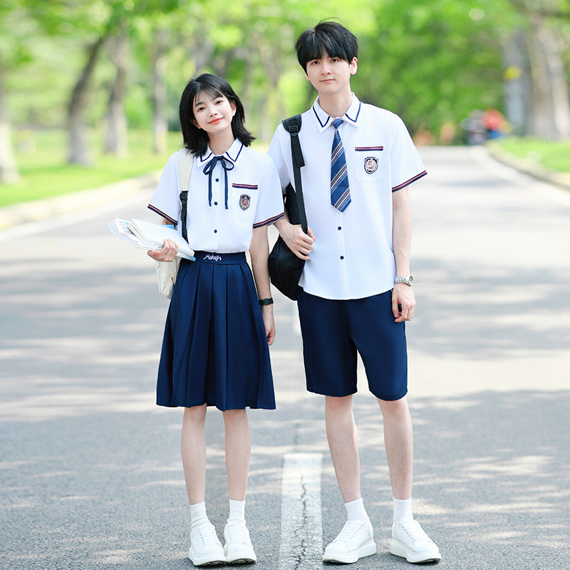 College Style Class Uniform Summer 2026 New Short-Sleeved Shirt Jk Uniform Junior and Senior High School Graduation Photo Performance Outfit Set
