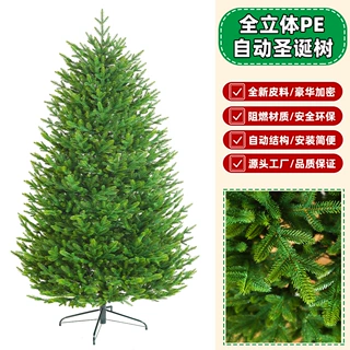 定制全PE圣诞树加密阻燃豪华圣诞节装饰大型落地仿真树纯pe自动树