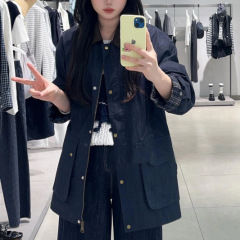 2025秋季新款拼接工装巴恩风中长款风衣外套女4G9112431X