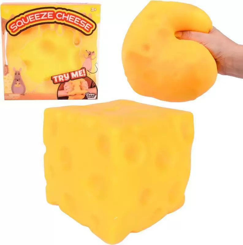 Hot new product: Soft cheese block - yellow, shapeable stress relief toy with squeezing function