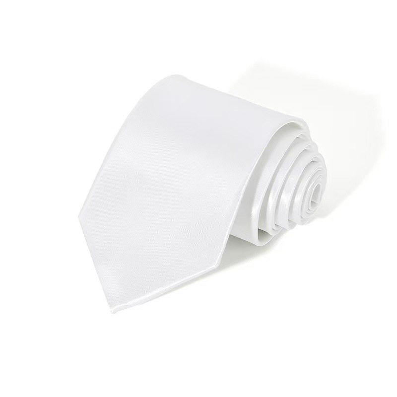 men's solid color white tie