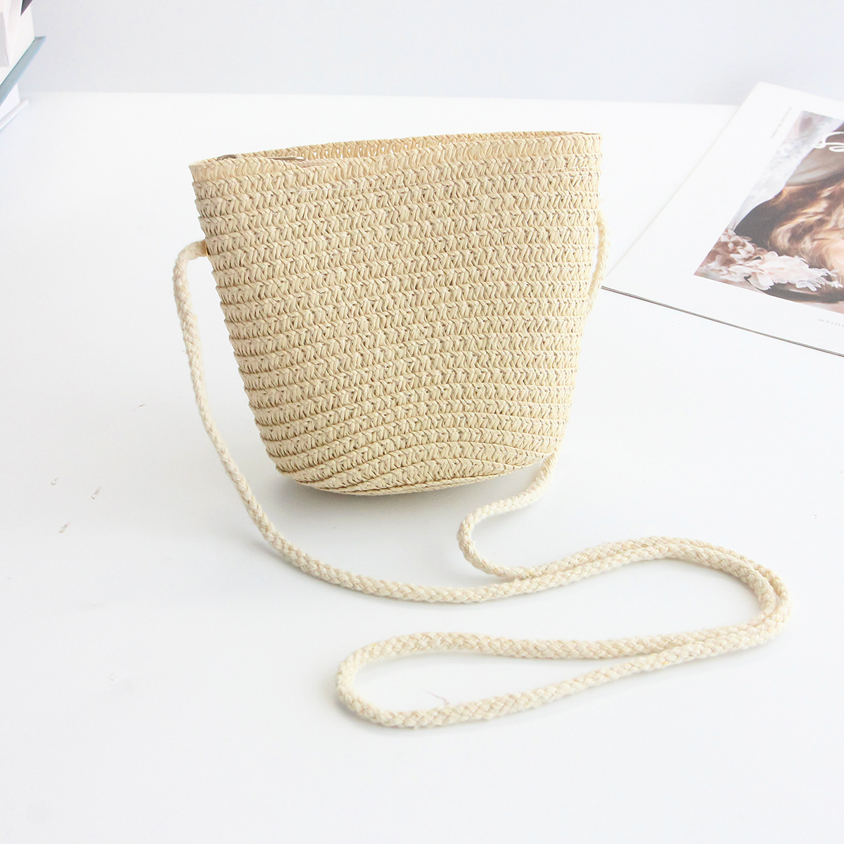 Bolso de hombro de los niños bolsa de paja de los niños pequeña cartera lindo todo partido bolsa de paja pequeña chica fresca accesorios bolsa