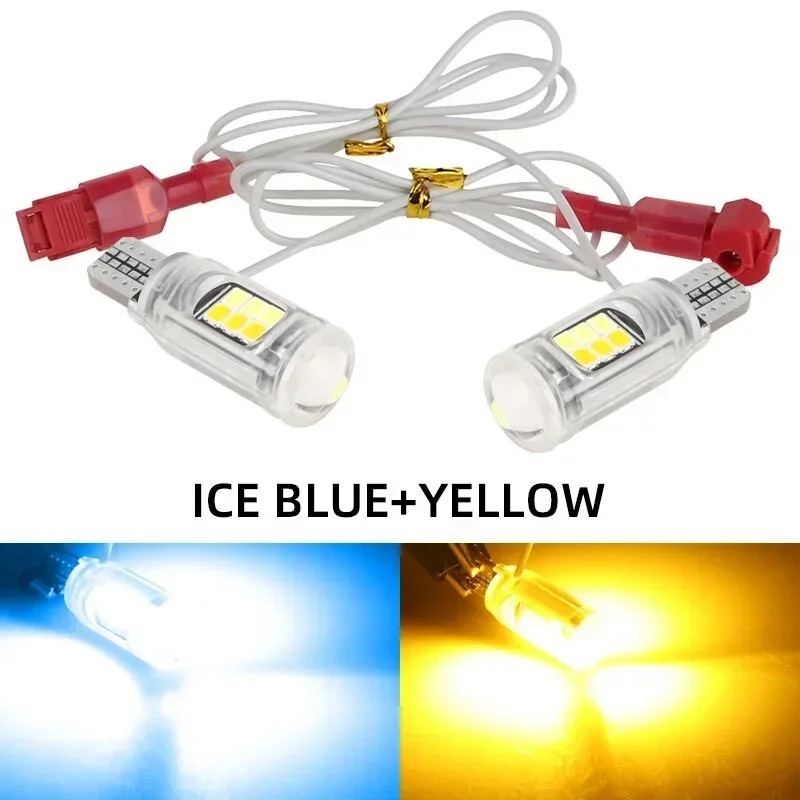 12V motor brillante luz de ancho de luz de dirección bicolor T15 2835 16smd 5W bombilla de cola de viaje image 7
