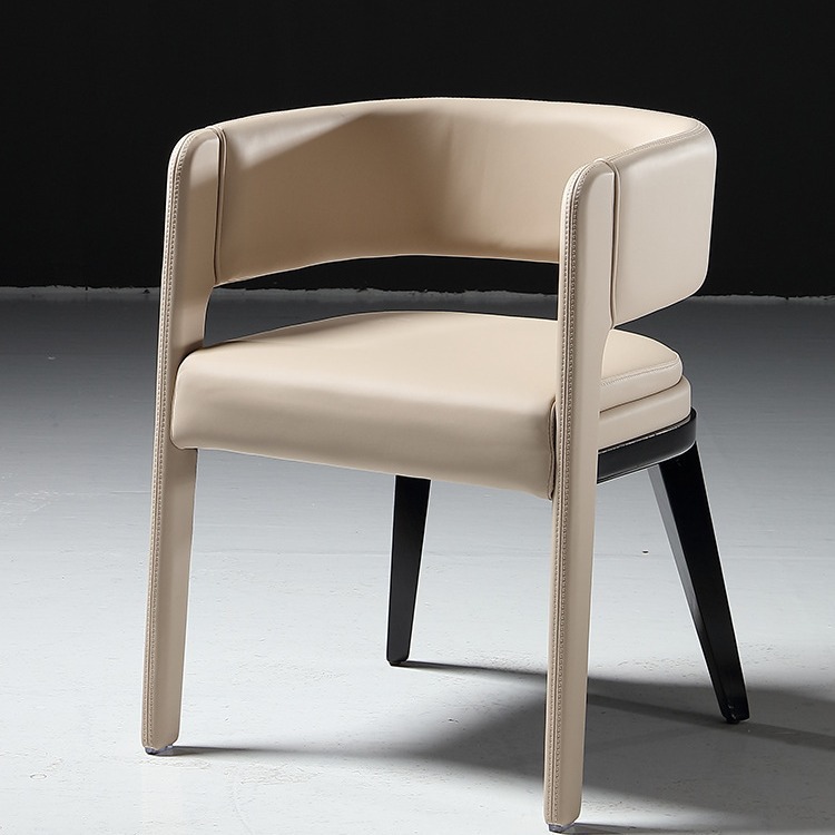 设计师意式轻奢实木餐椅现代简约家用别墅餐厅高档围椅带扶手椅子