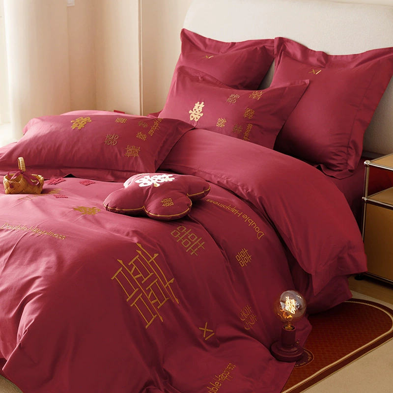 Cotton elite red set, bedspread, 60 pieces, 4 piece set