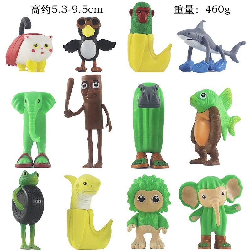 国境を越えた新製品外国AI山海経フィギュア通通木棒人トララ靴を履いたサメ人形モデル|undefined