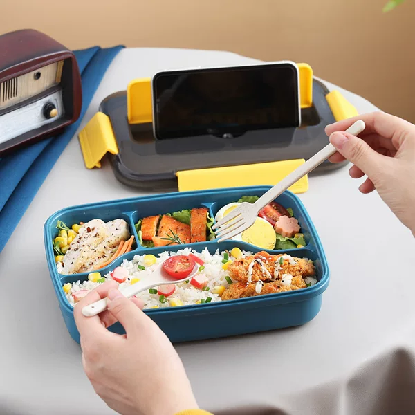 European-Style Insulated Lunch Box, Student Compartmented Lunch Box, Portable Compartmented Japanese Lunch Box for Children and Office Workers