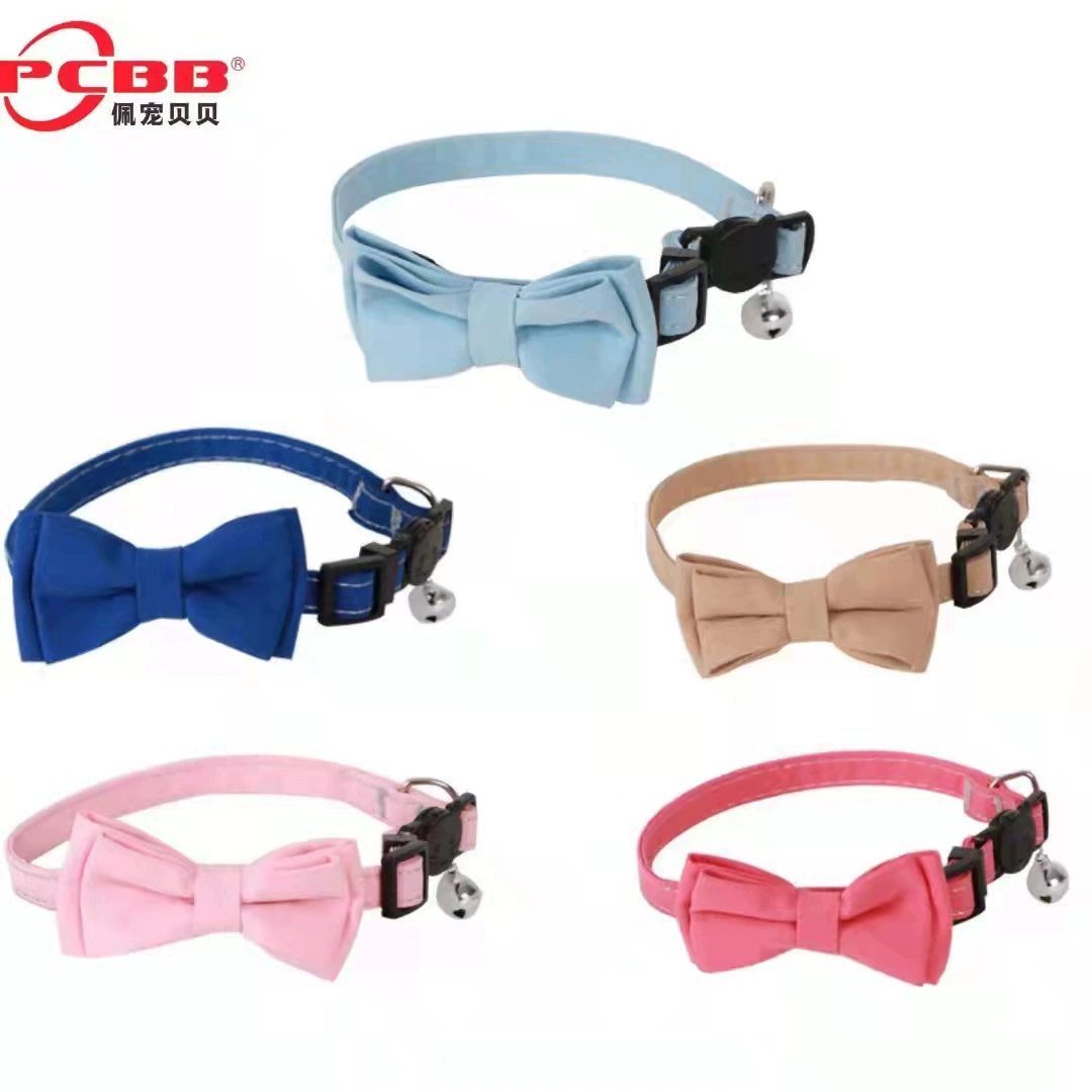 Peichong Beibei новый ошейник для домашних животных, однотонный ошейник для кошек с бантом, модный ошейник для котенка
